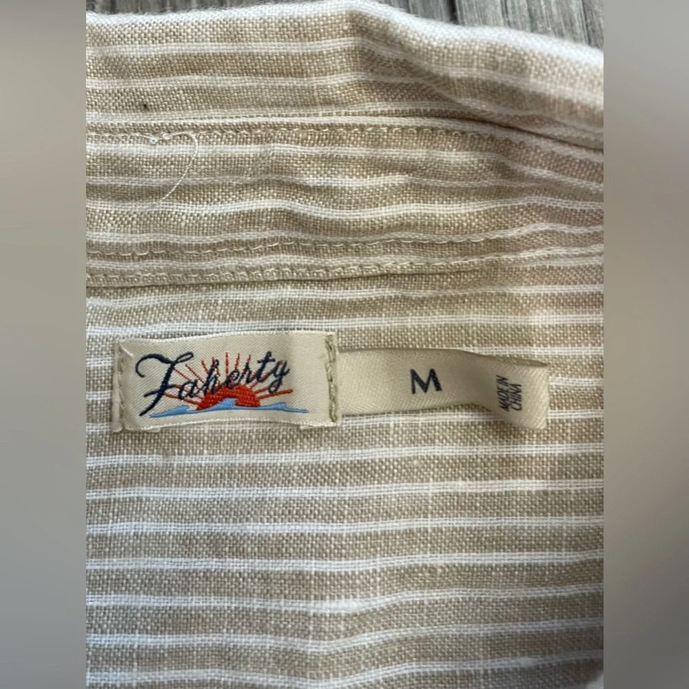 FAHERTY Linen Laguna Maxi Dress in Gus-Golden Sun Striped Size Medium - Picture 3 of 11